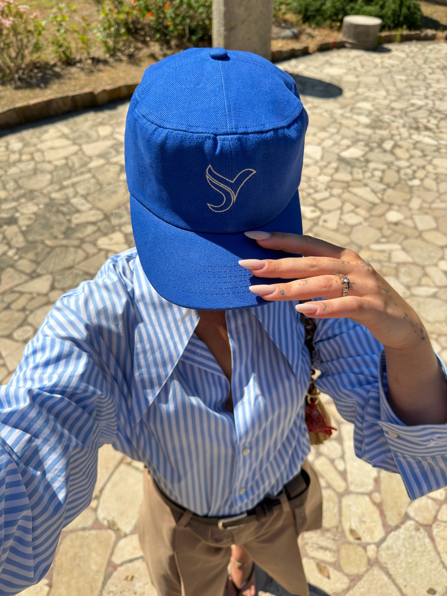 Cappello flat blu