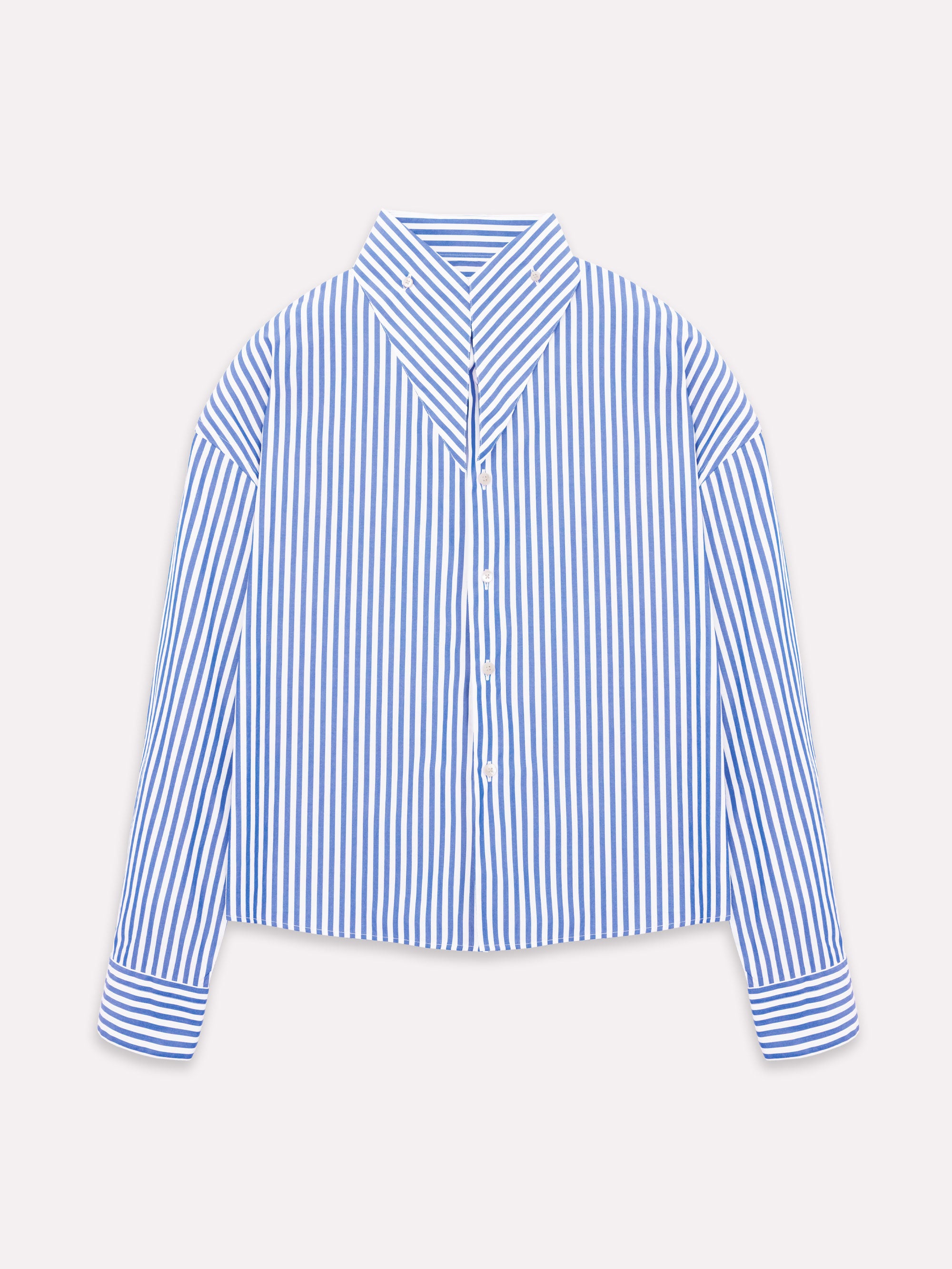 Camicia long collar celeste