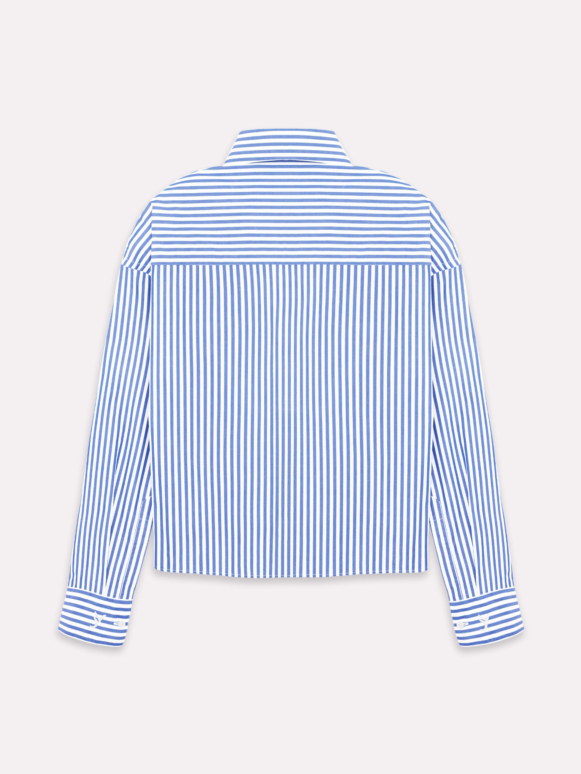 Camicia long collar celeste