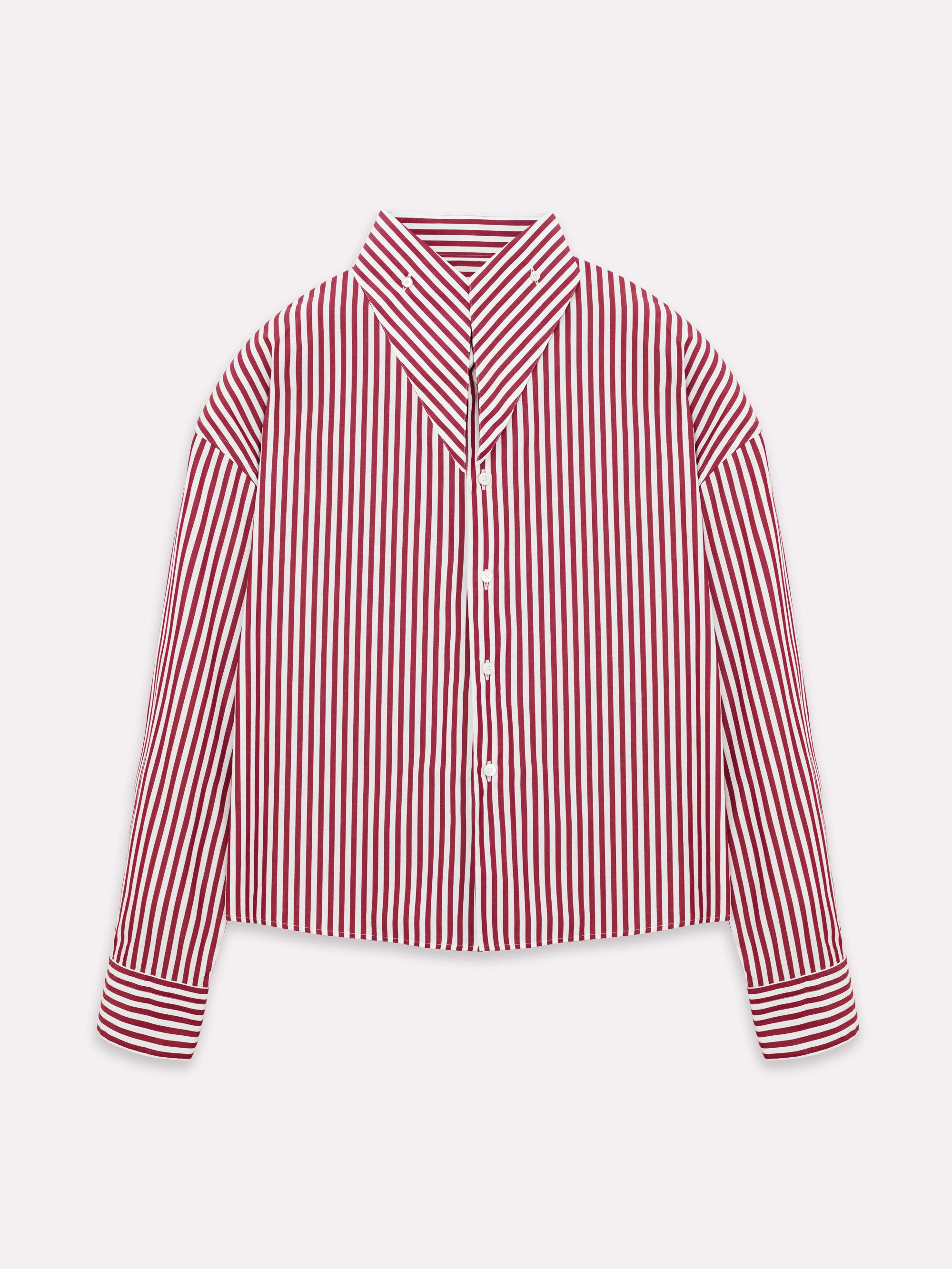 Camicia long collar rossa