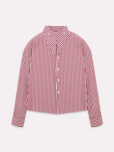 Red long collar shirt