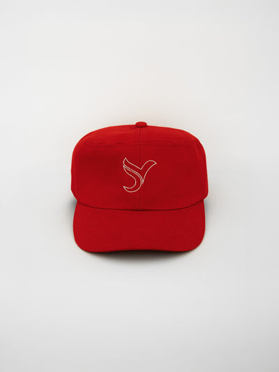 Red flat cap
